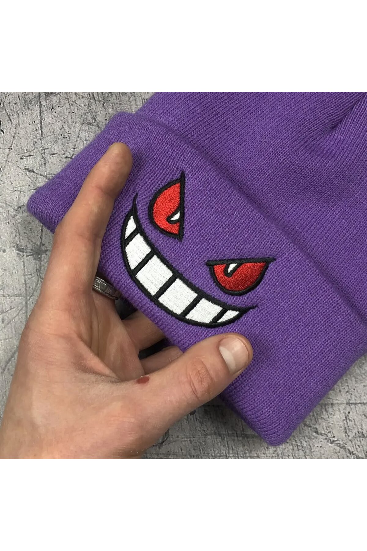 FG KONNİCHİWA Gengar Pokémon KIŞLIK BERE GÜNLÜK TREND MODA FASİON görsel 3