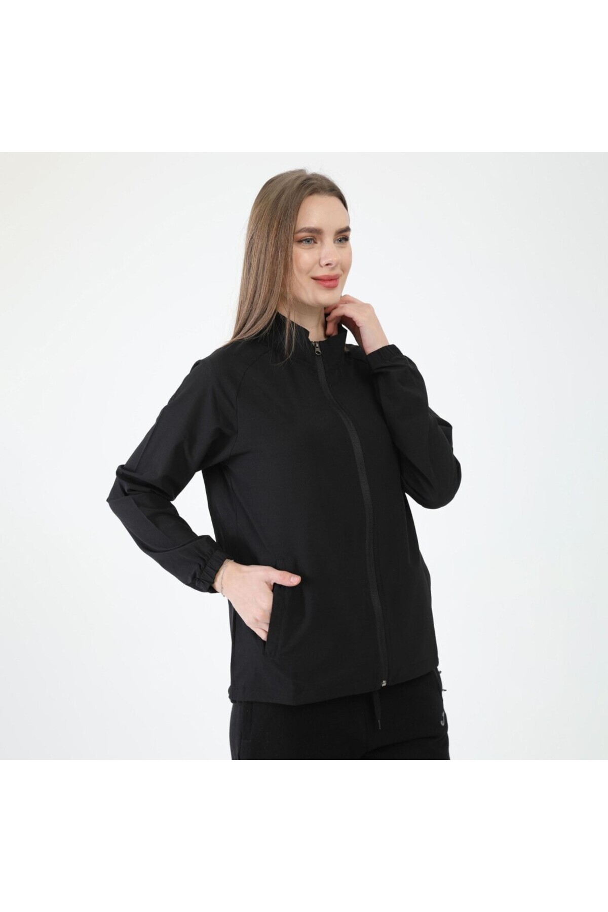 Joma 6231301 Kadın Önden Fermuarlı Siyah Sweat görsel 3