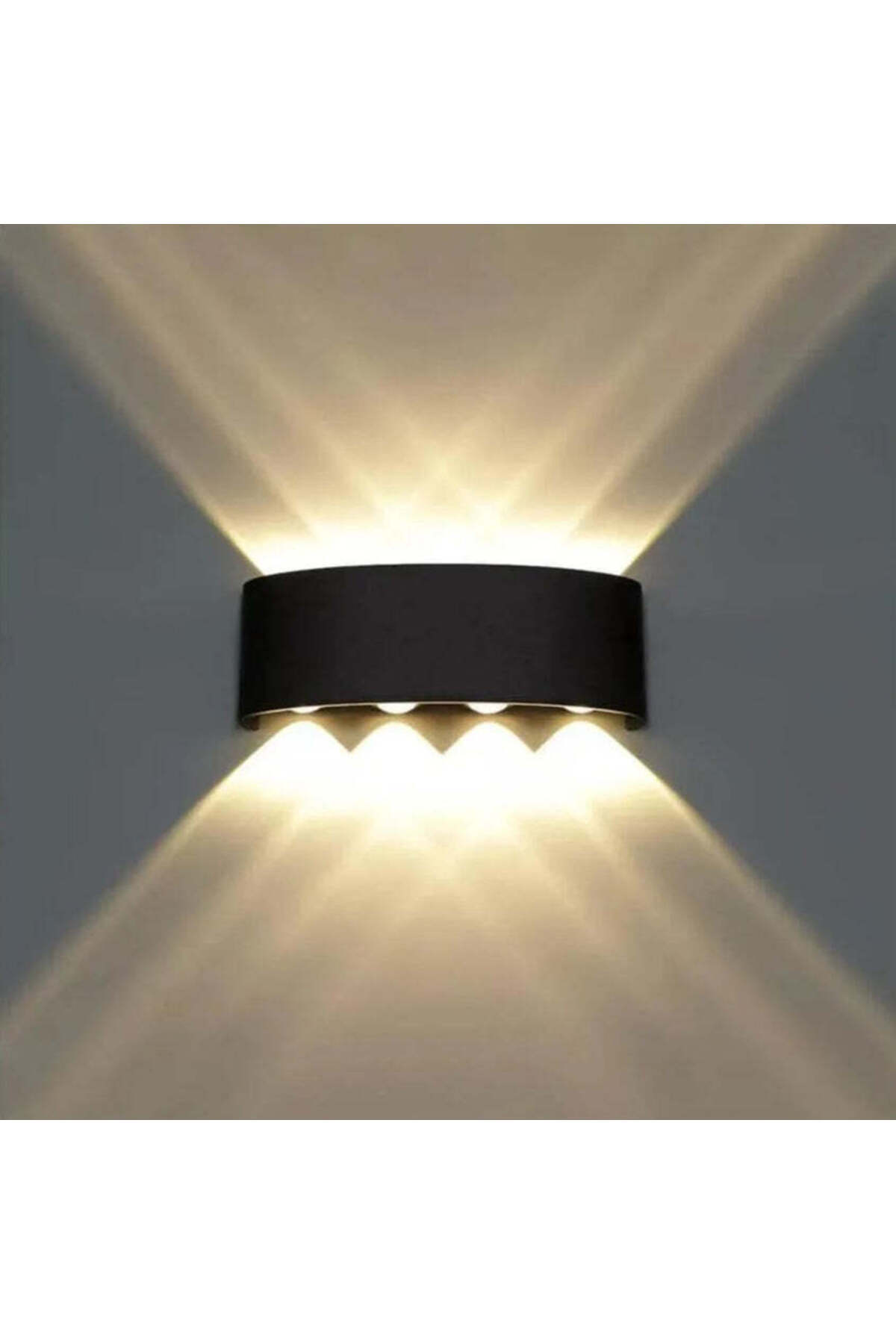 Alessandro DESIGN Ellis Outdoor LED Wall Lamp, 8W, 8 Light Sources, Warm Ligh...