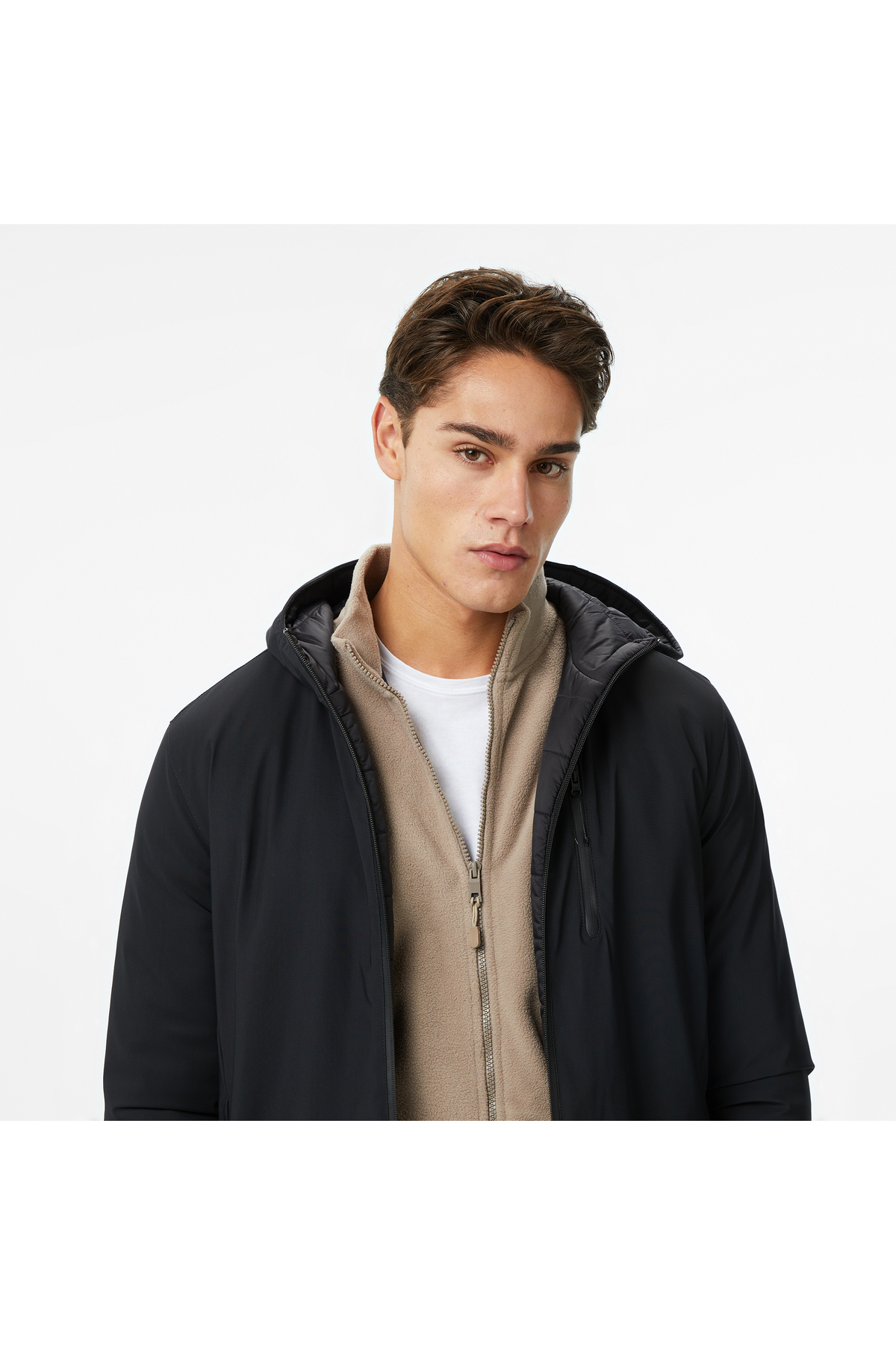 Nautica Erkek Siyah/Bej Regular Fit Çift Taraflı Mont görsel 7