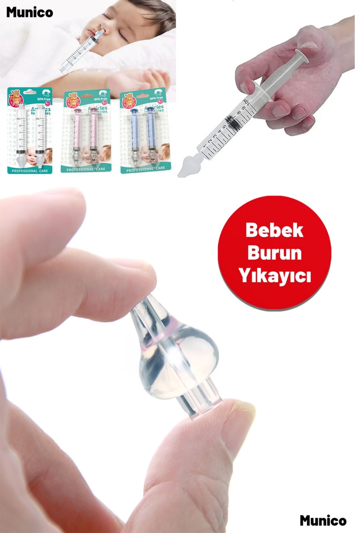 Munico Nazal Temizlik Şırıngası – 10 ml Kapasiteli, Manuel Kontrol, Yeniden Kullanılabilir Burun Açıcı fotoğrafı 7 (önizleme)