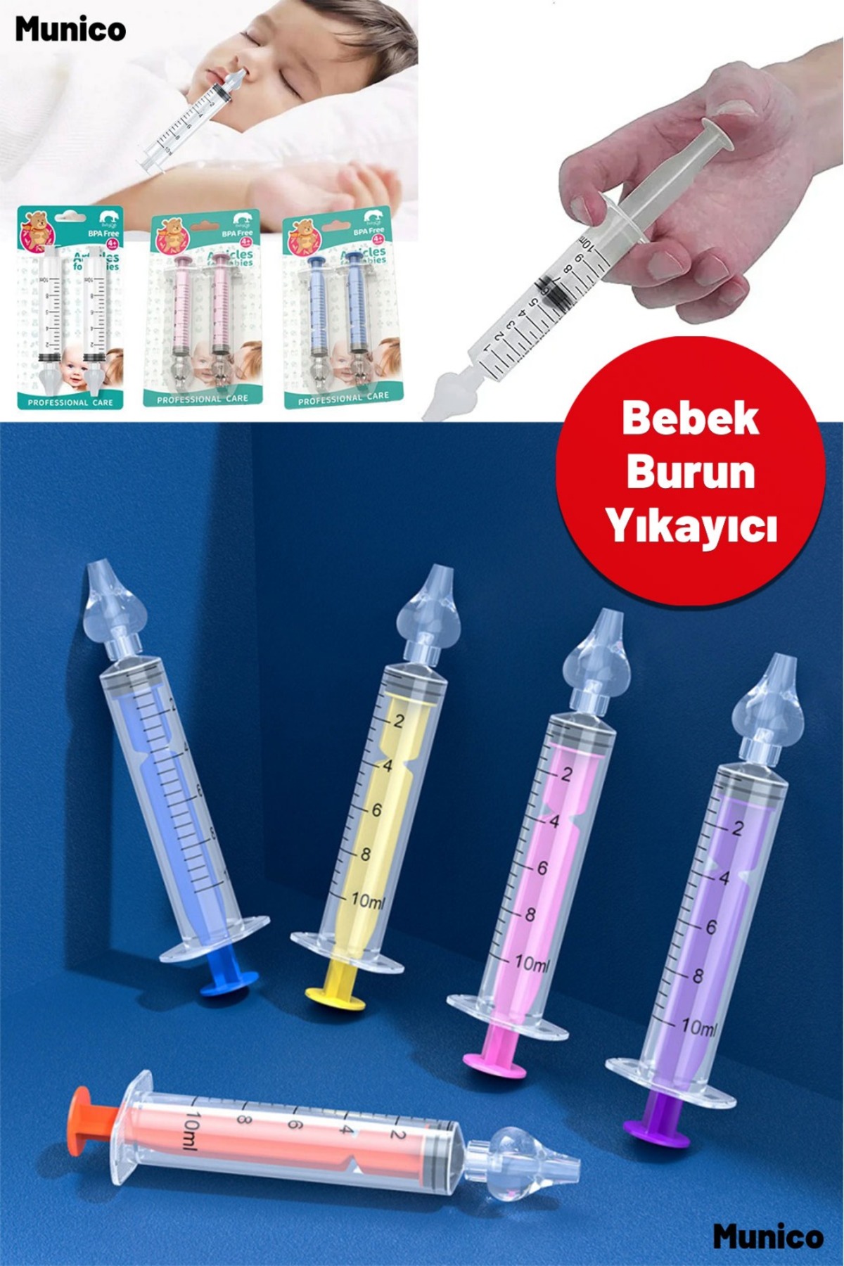 Munico Manuel Burun Temizleyici – 10 ml Kapasiteli, Yeniden Kullanılabilir Nazal Şırınga fotoğrafı 3 (önizleme)