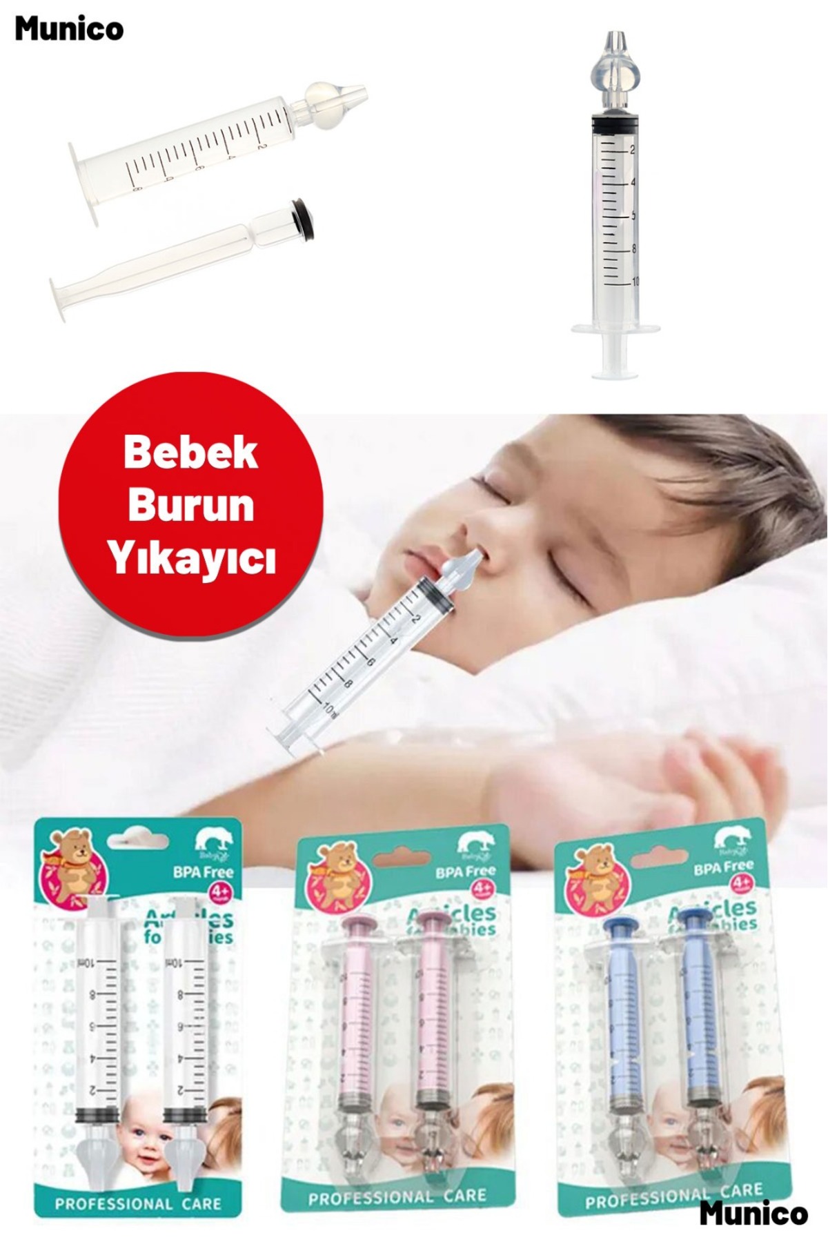 Munico Nazal Temizlik Şırıngası – 10 ml Kapasiteli, Manuel Kontrol, Yeniden Kullanılabilir Burun Açıcı fotoğrafı 5 (önizleme)