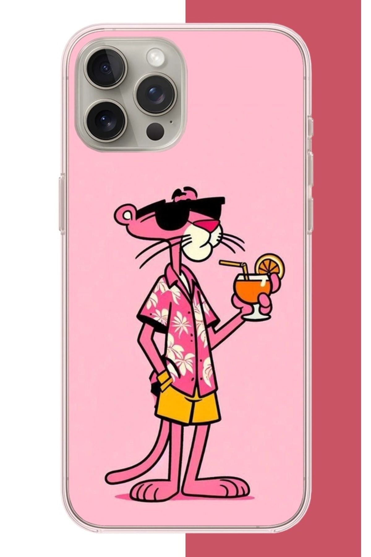 Iphone 15 Pro Max Compatible Pink Panther 1 UV Printed Silicone Case