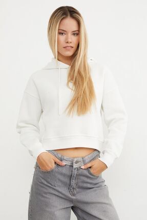 DI LORIA Kapşonlu Crop Sweatshirt