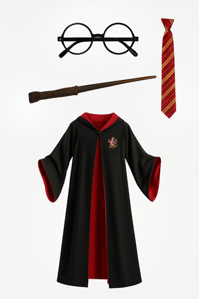 Liyavera Unisex Çocuk ve Yetişkin Harry Potter Kostümü - Harry Potter Cübbe G...