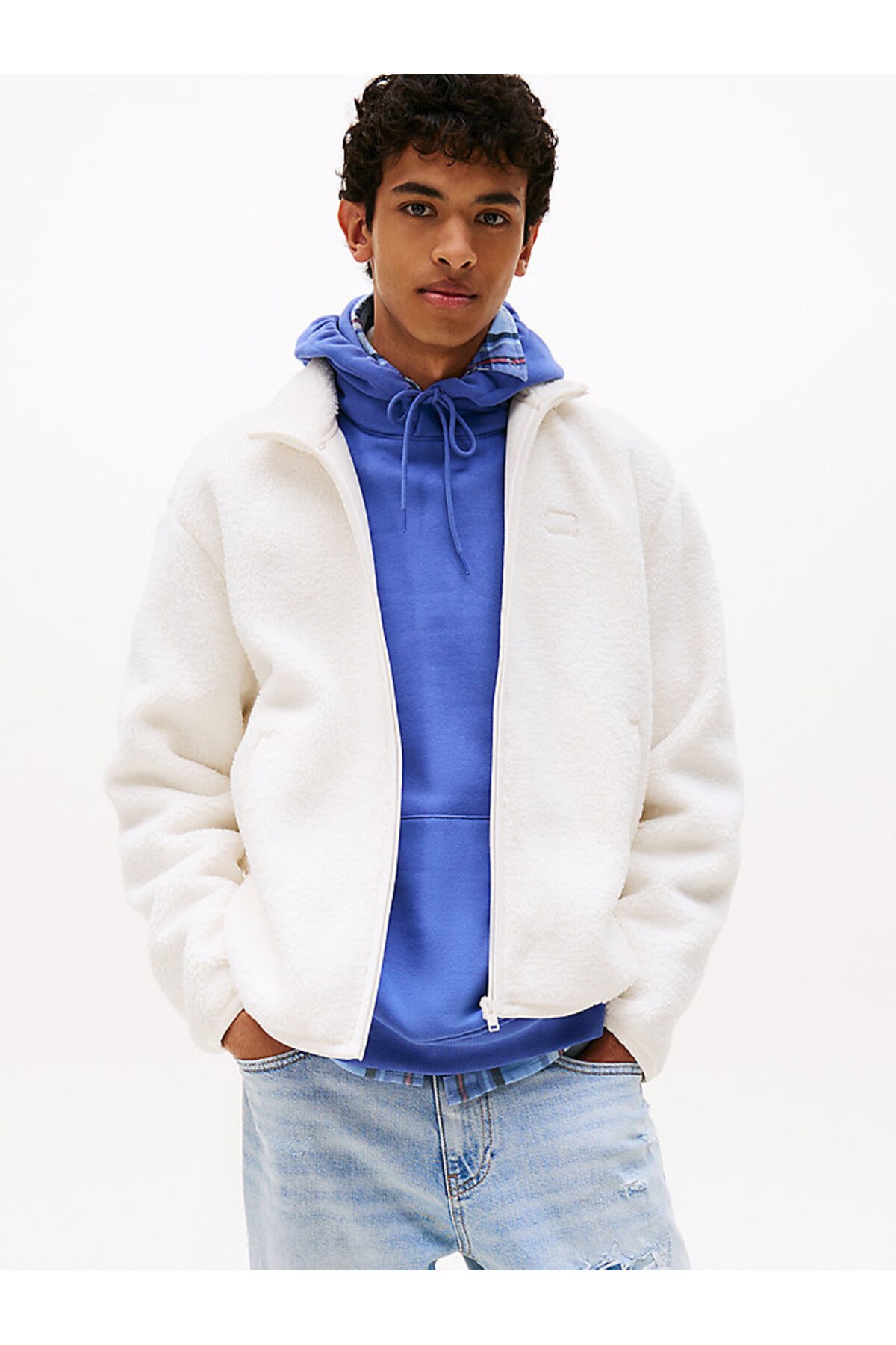 تامی هیلفیگر ژاکت زیپ‌دار سفید مردانه