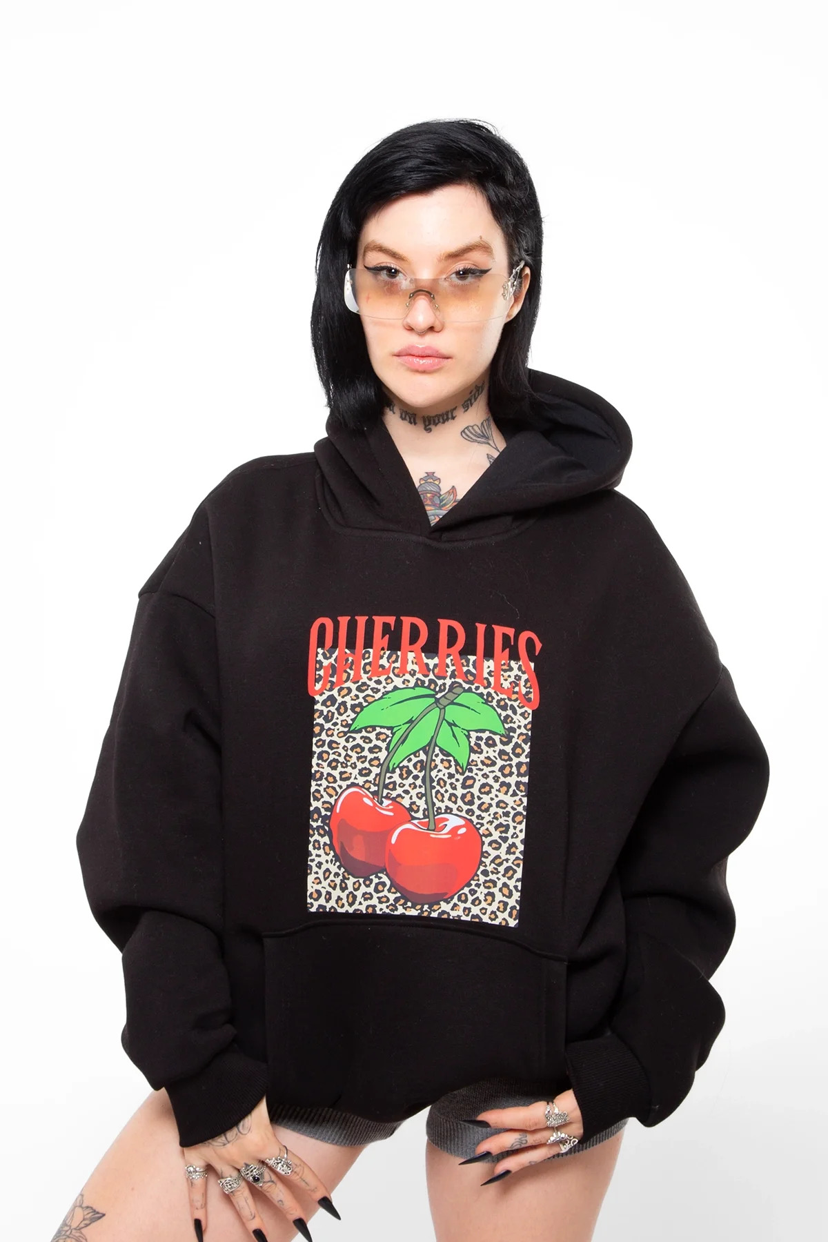 KadIN BaskILI Kj SweatshIRt OversİZe Kapüşonlu 3 İPlİK