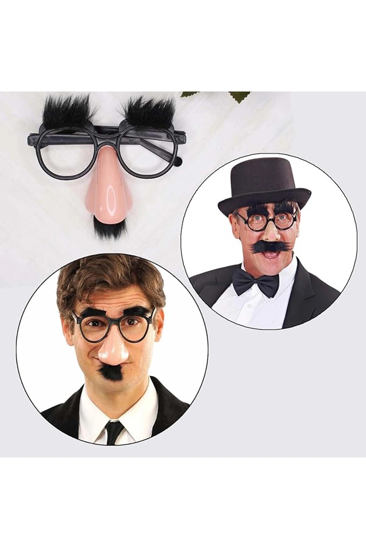 عینک طنزآمیز با ابرو و سبیل مخفی، 9×13 سانتی‌متر