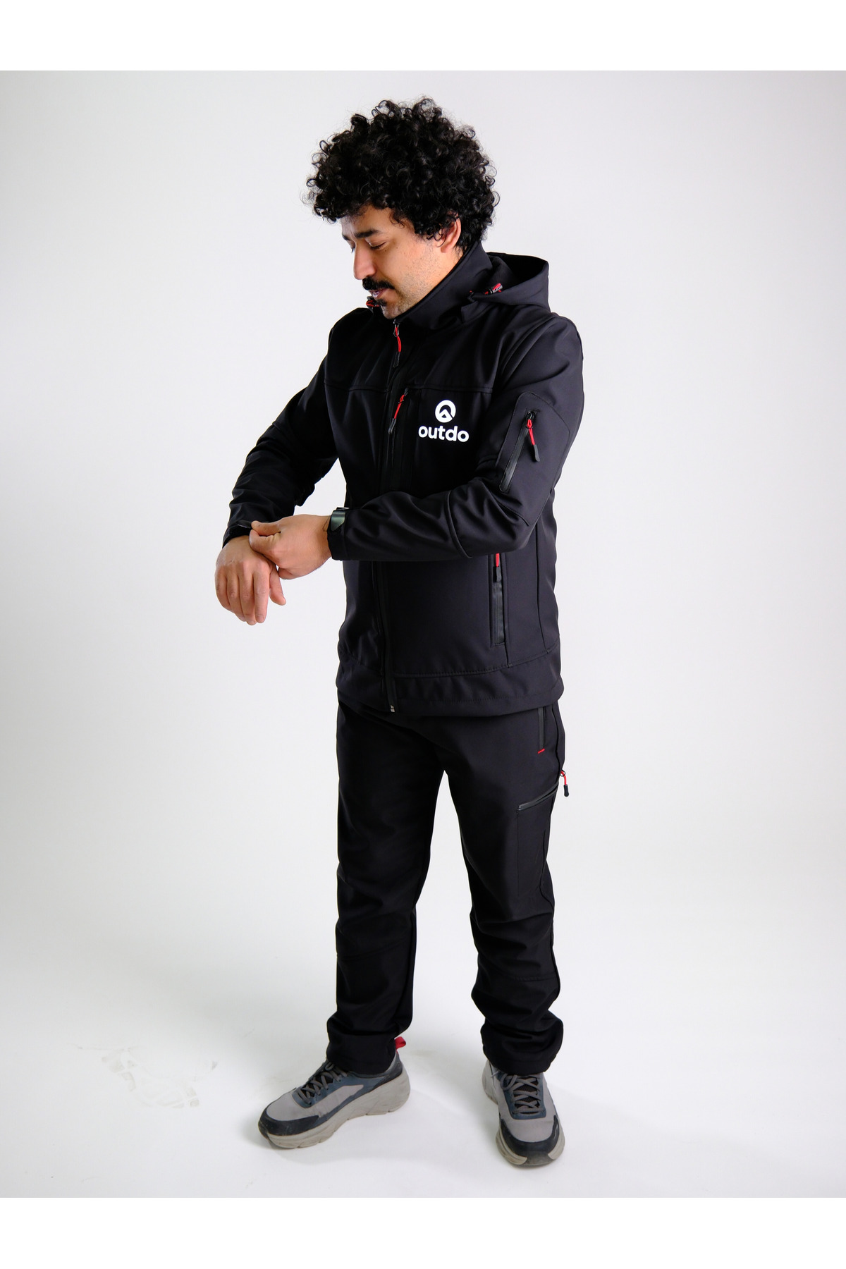 Premium Softshell Çıkarılabilir Kapüşonlu Mont Rüzgar Geçirmez Su İticidir — مشکی TYCE0416EC8C19AE12BFAF700