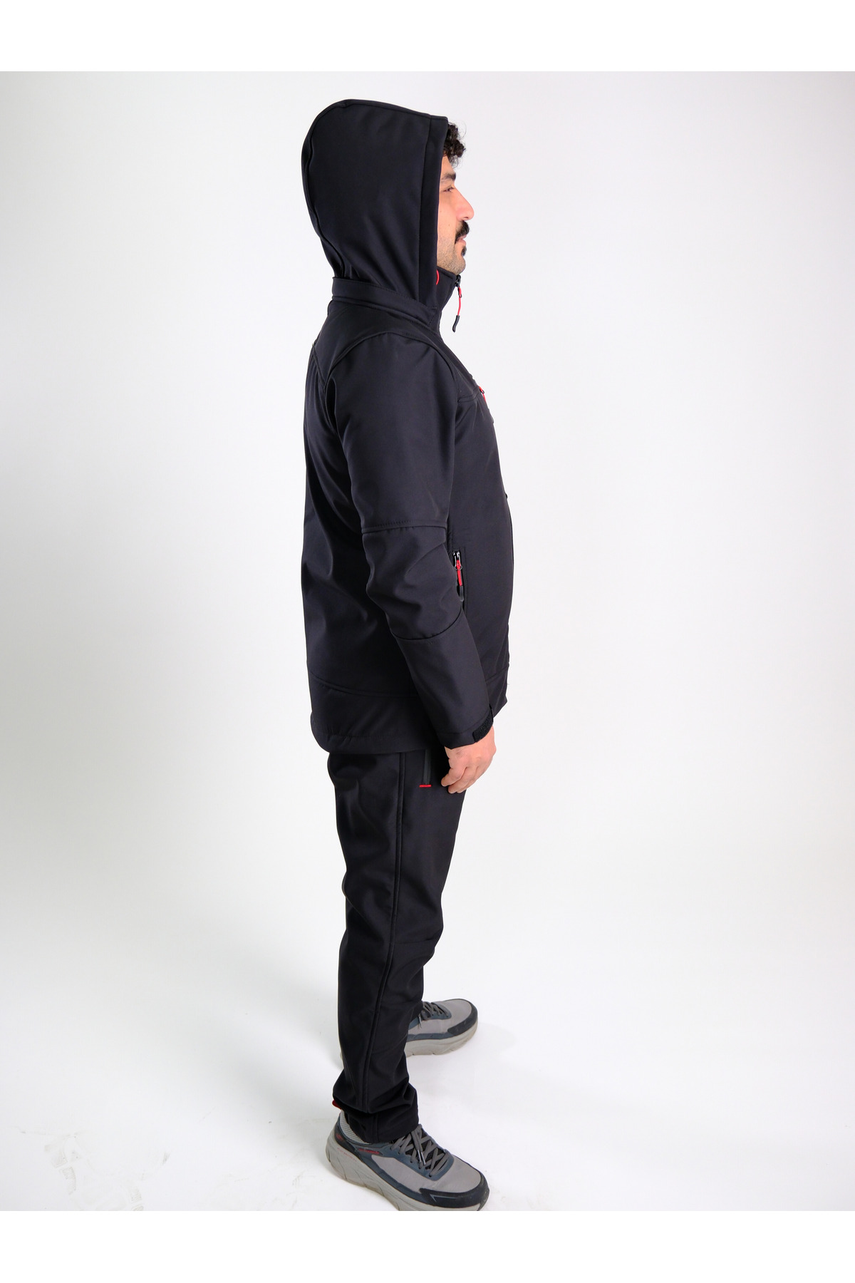 Premium Softshell Çıkarılabilir Kapüşonlu Mont Rüzgar Geçirmez Su İticidir — مشکی TYCE0416EC8C19AE12BFAF700 — تصویر 4 از 8