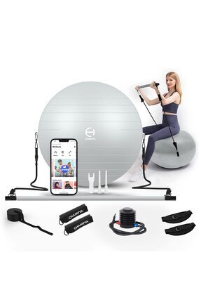 HEPİTOP CHAMPYA Yoga Fitness Pilates Topu Squat Pilates Barı Direnç Lastiği P...