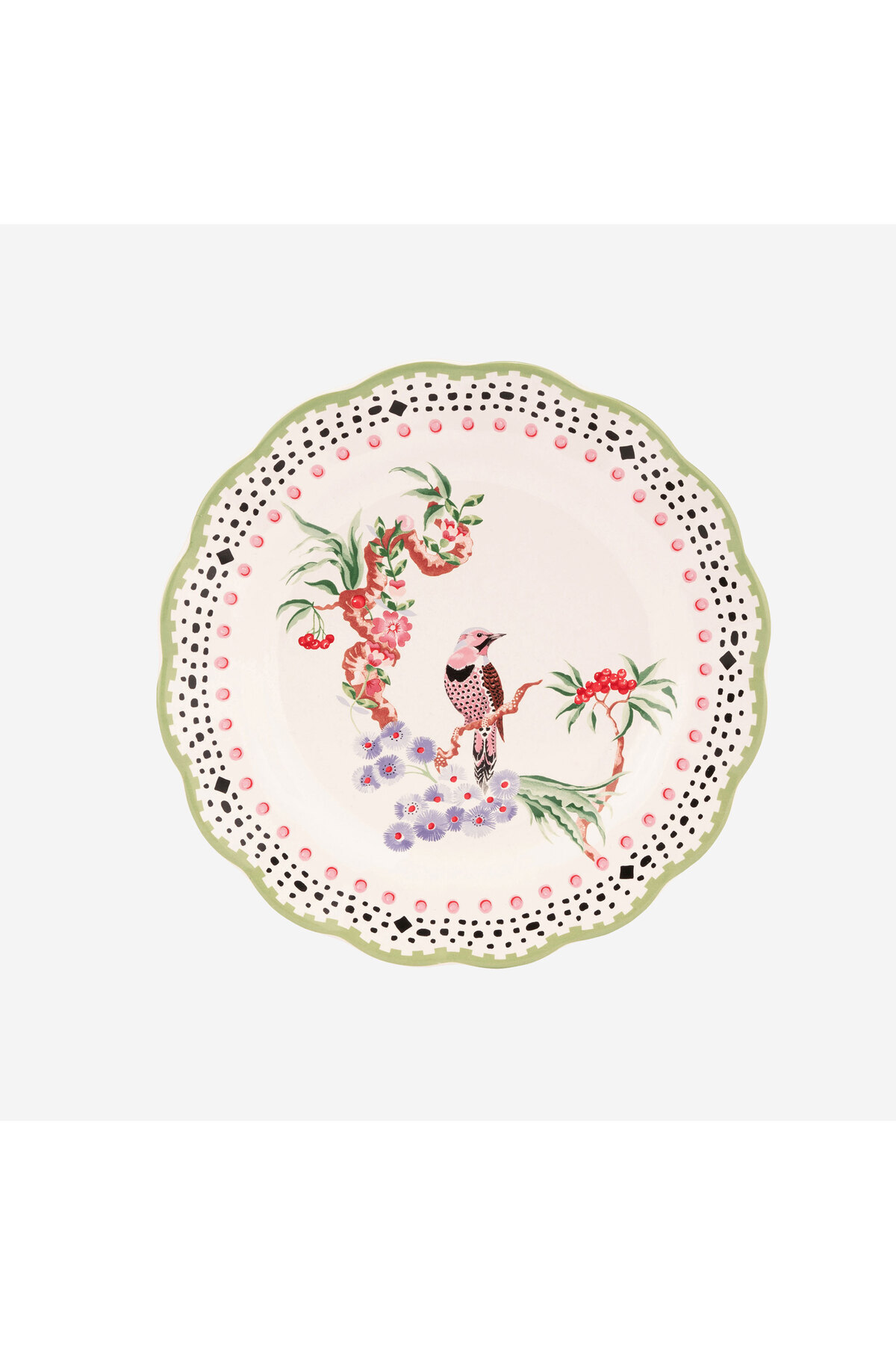 CATH KIDSTON Spring Birds Green Porcelain Breakfast Plate 21 cm