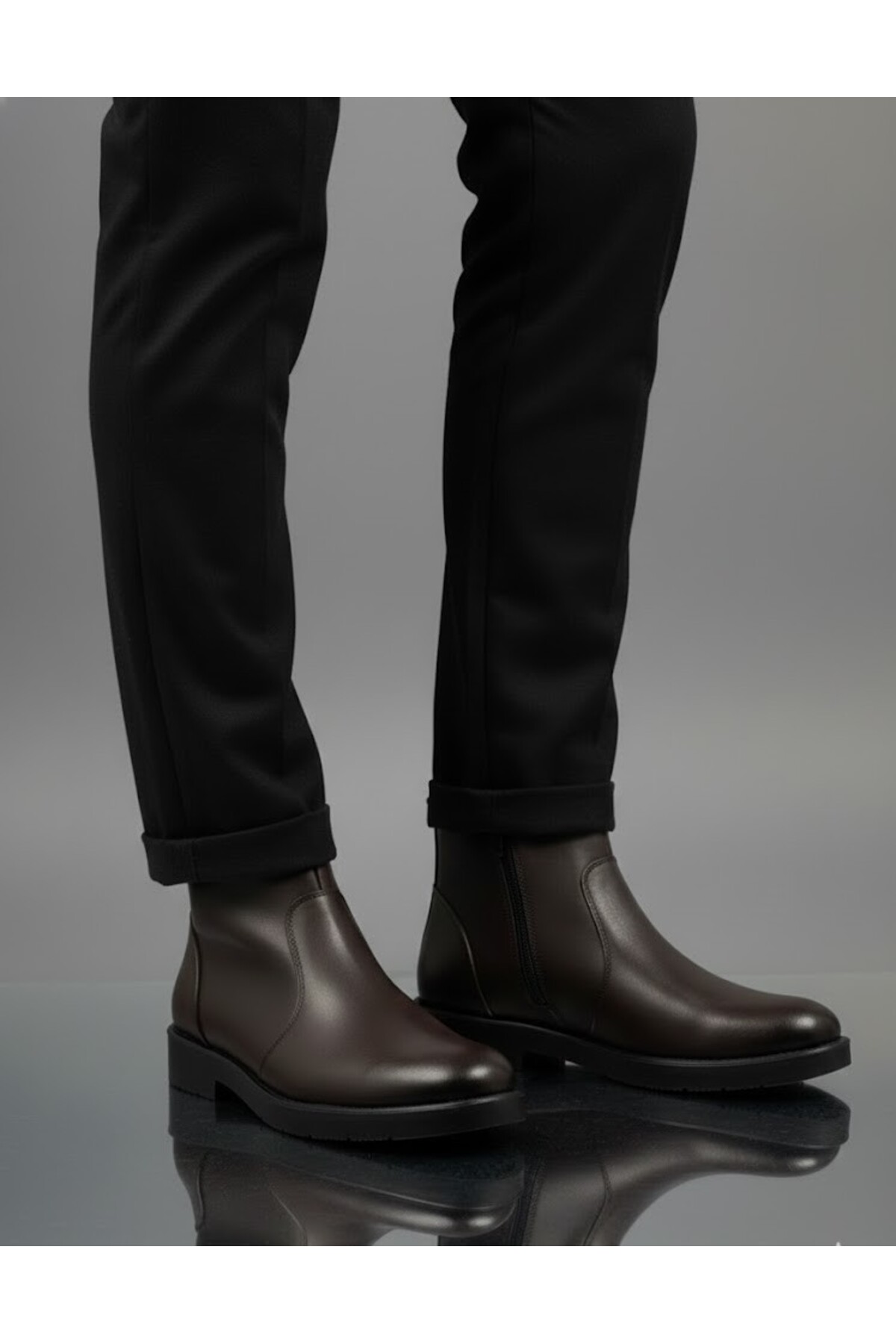 BESS SHOES Hakiki Deri Bağcıksız Erkek Bot | Ortapedik, Su Geçirmez, Kaymaz Taban, Kışlık Rahat Bot görsel 4