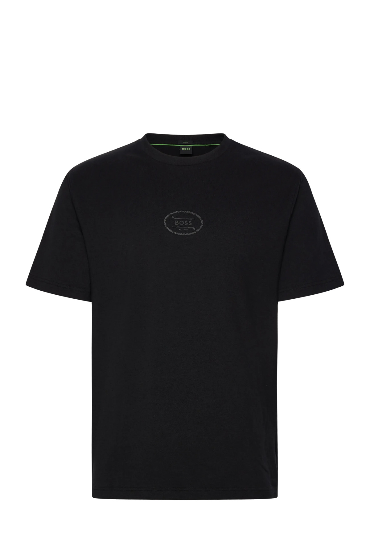 باس تی‌شرت آستین کوتاه مردانه طرح لوگو دوزی شده نخی یقه گرد معمولی کد ۵۰۵۴۷۹۷۱-۰۰۱