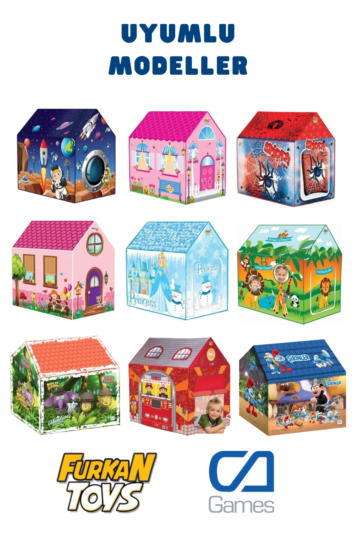 Şehir Online Mağazacılık 100x100x68cm Çadır için Sağlıklı Gıda Sınıfı Plastik Yedek Boru-Aparat Set FurkanToy CA Games Uyumlu fotoğrafı 4 (önizleme)