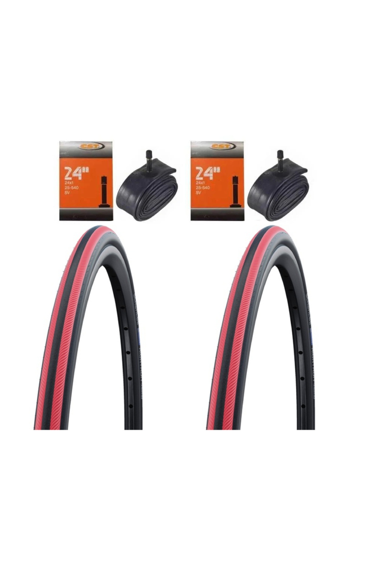 Schwalbe Rightrun Kırmızı 24x1 Tekerlekli Sandalye Lastik Seti