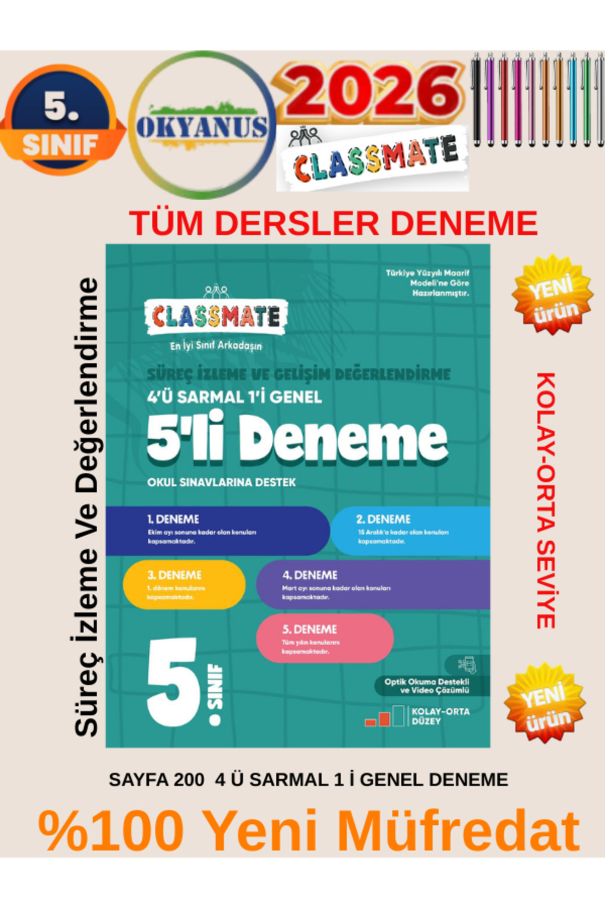 Okyanus Yayınları Okyanu 2026 5.Sınıf Classmate %100 Yeni Müfredat