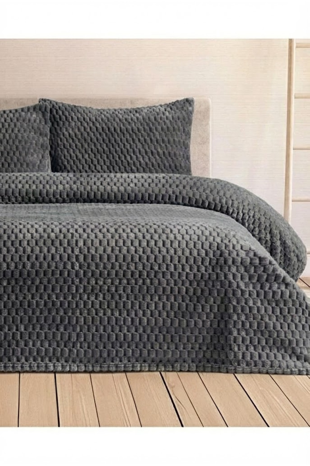 Sign Collection 3-Piece Double Blanket Set 220x240 Anthracite with Box