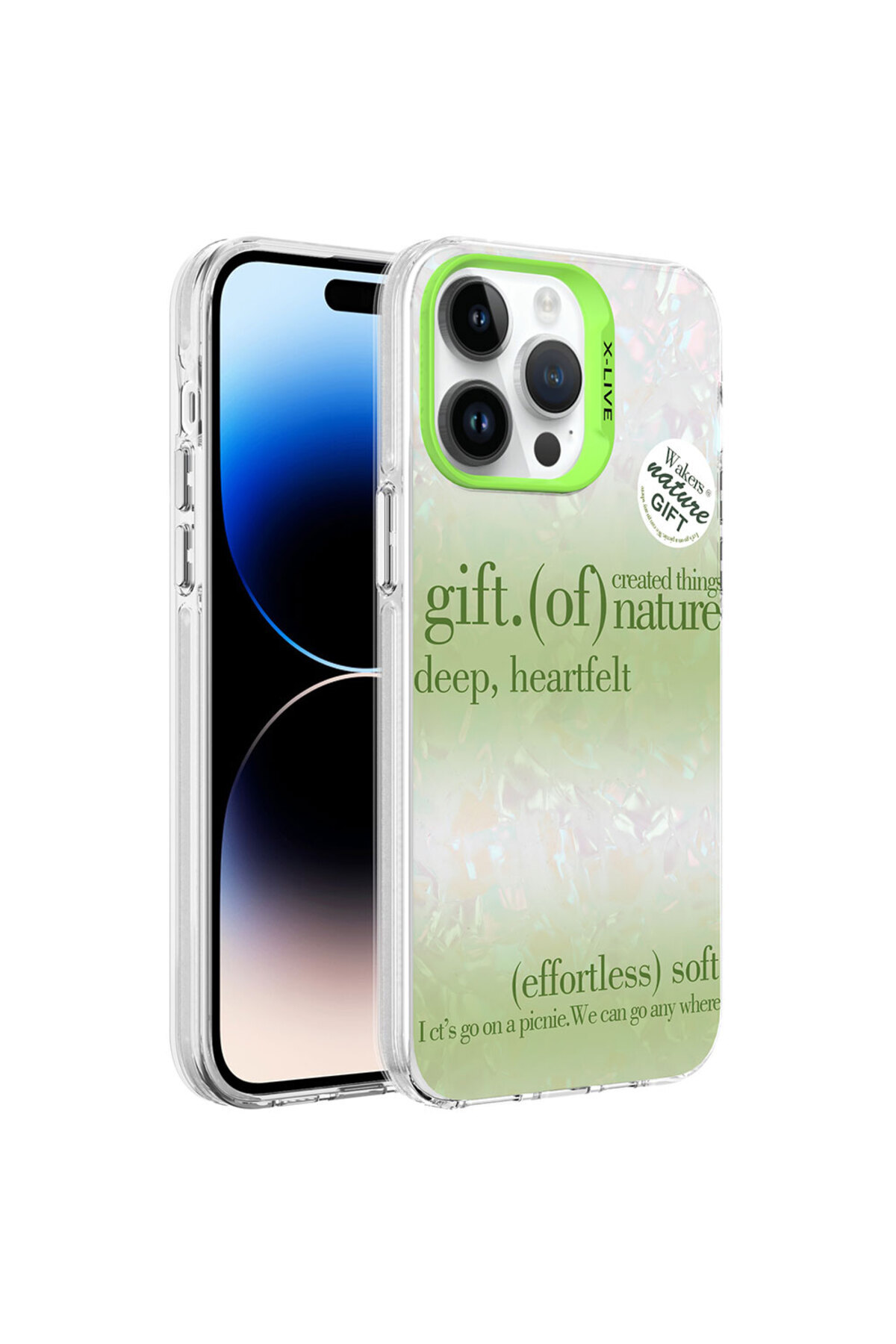 iPhone 14 Pro Max Uyumlu Mermer Desenli TYGO Marbello Kılıf-Yeşil