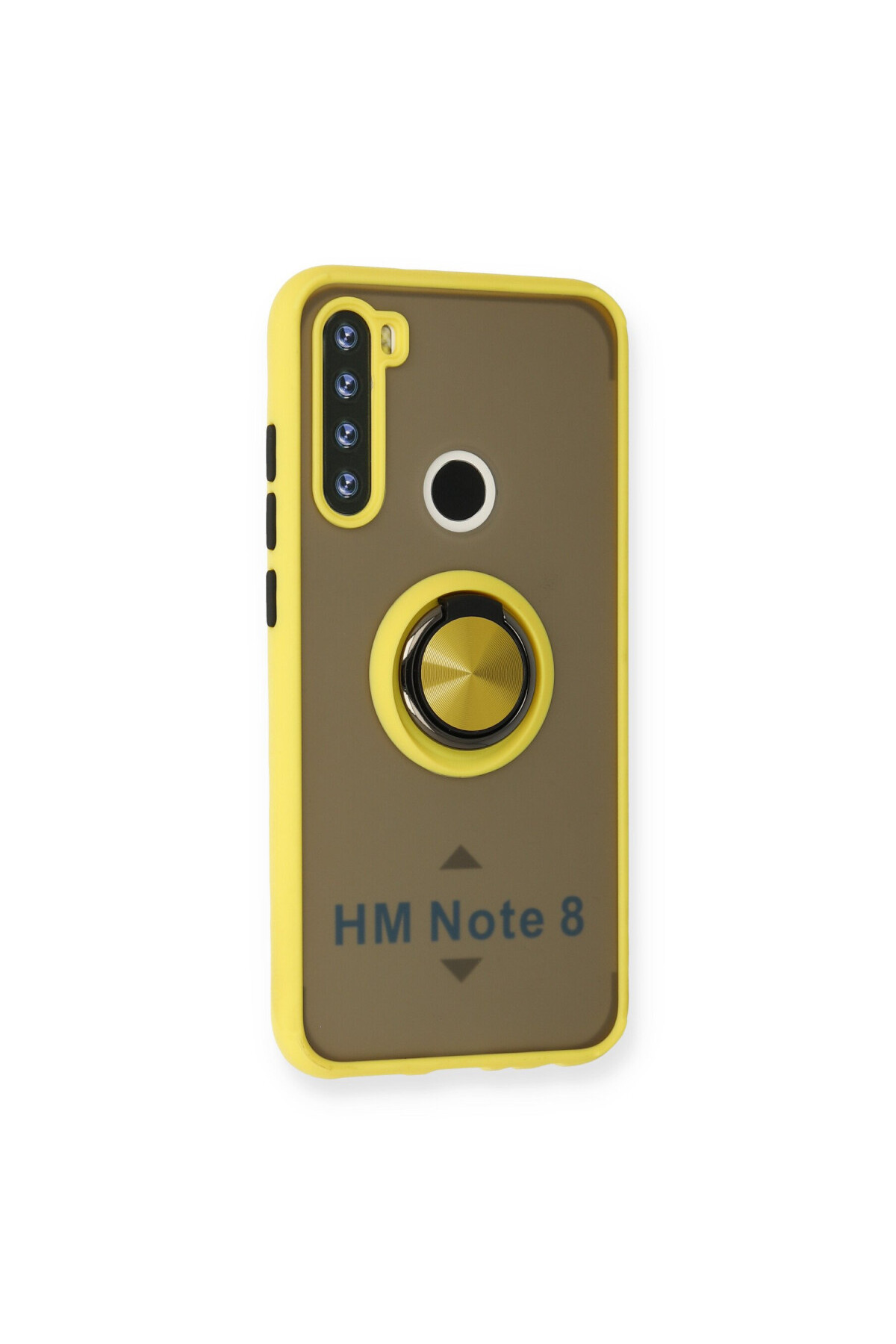 Xiaomi Redmi Note 8 İçin Kamera Korumalı Yüzüklü Kılıf - Leke Tutmaz Mat ve Dayanıklı Yapı