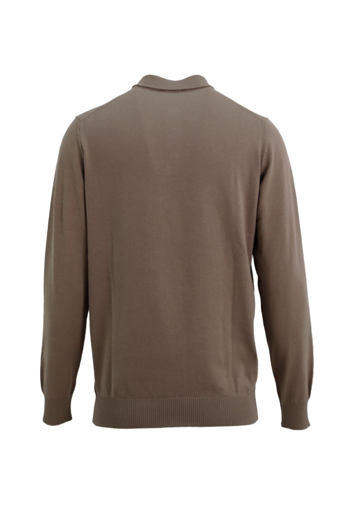 Uki  VİZON Polo Yaka Triko Kazak - Görsel 2