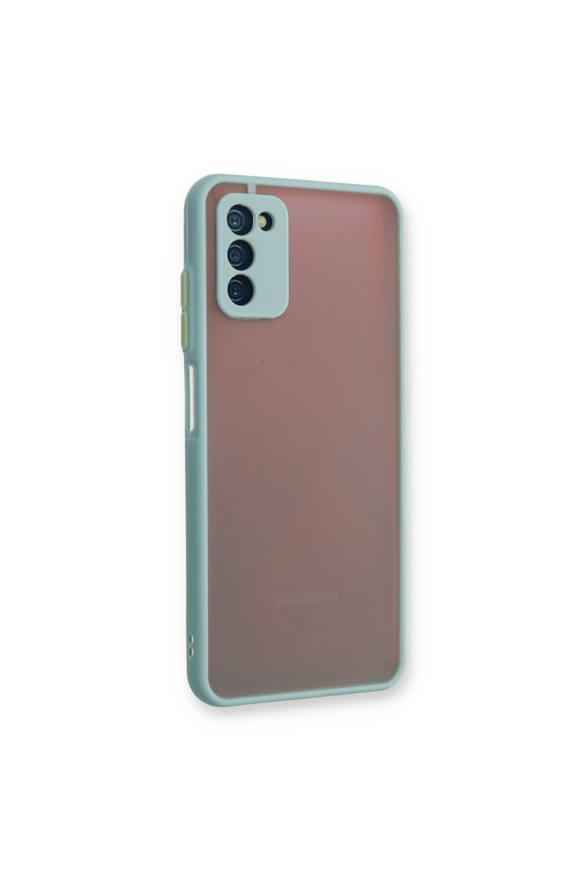 Samsung Galaxy A03S İçin Uyumlu Buzlu Tasarım Renkli Tuş Mat Tasarım Sararmaz Kılıf