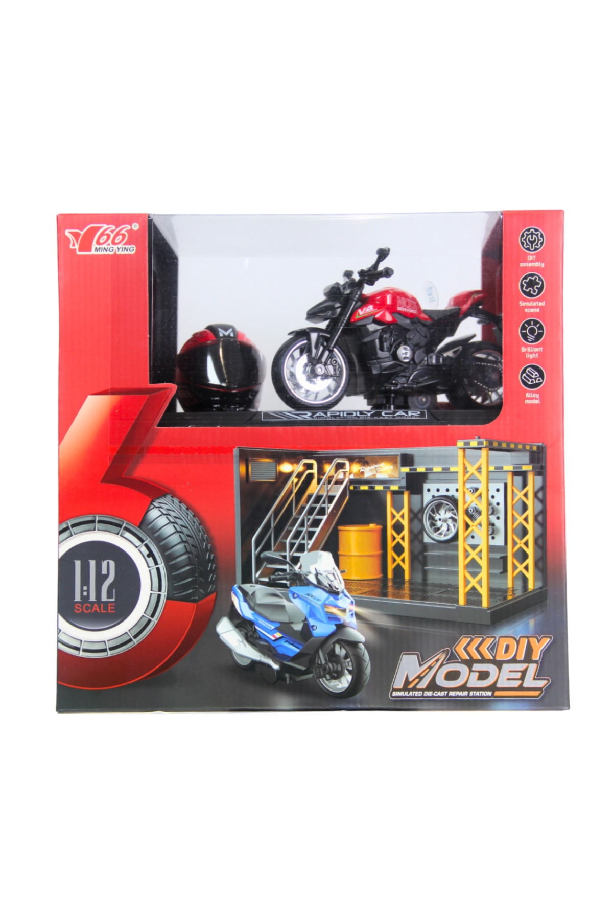 Resim NW NessiWorld 1/12 Motosiklet Ducati Street Fighter PB 3R Sesli 