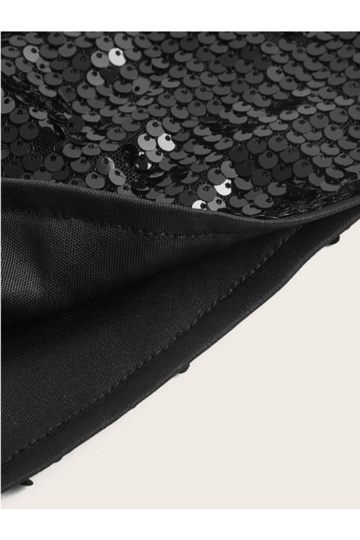 SLAW REZZ  Yüksek Bel Payetli Mini etek içi şort astarlı payet etek - Görsel 3