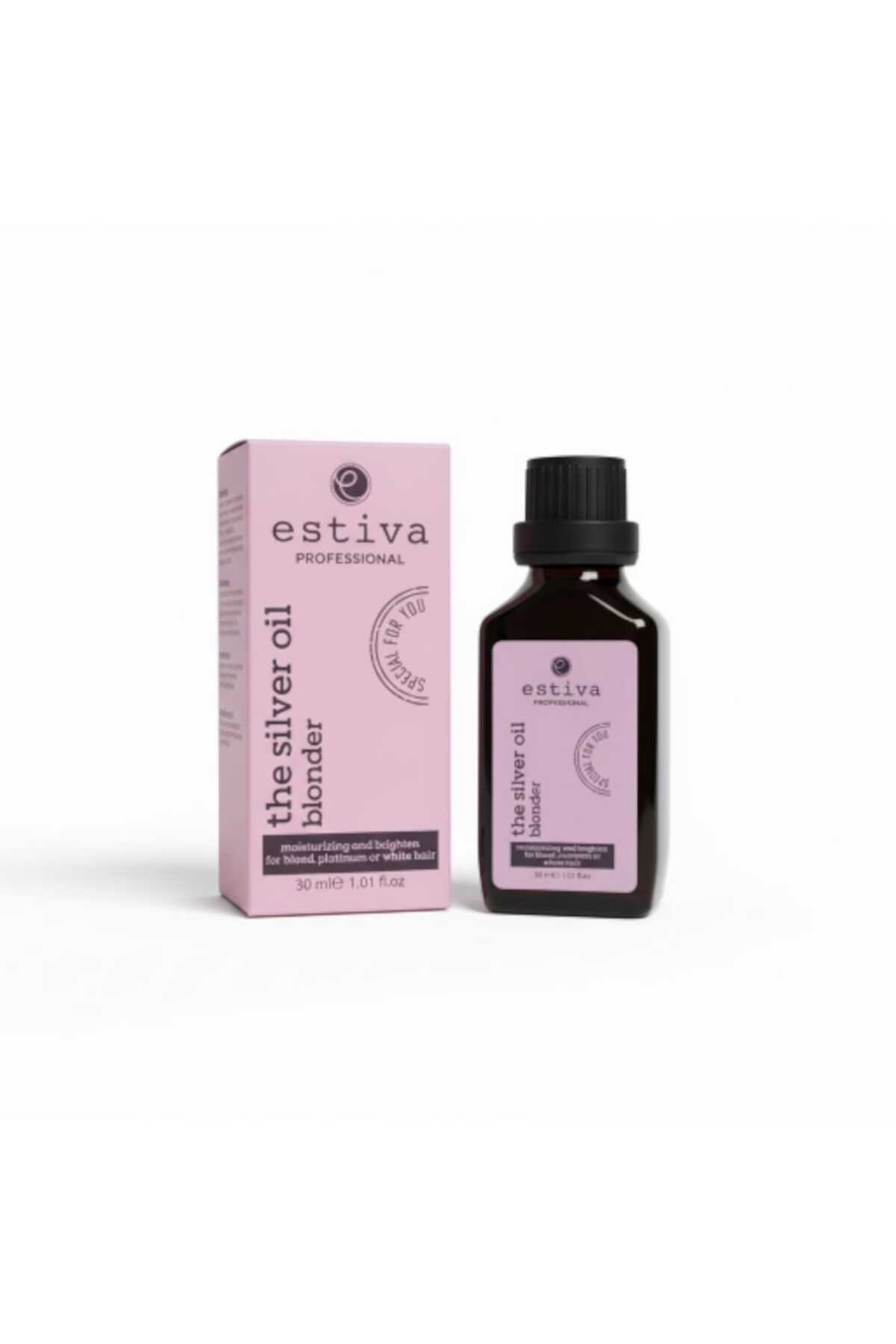 estiva professional Estiva Silver Oil 30ml - Platin, Sarı ve Beyaz Saçlar için Durulanmayan Saç Bakım Yağı — 02