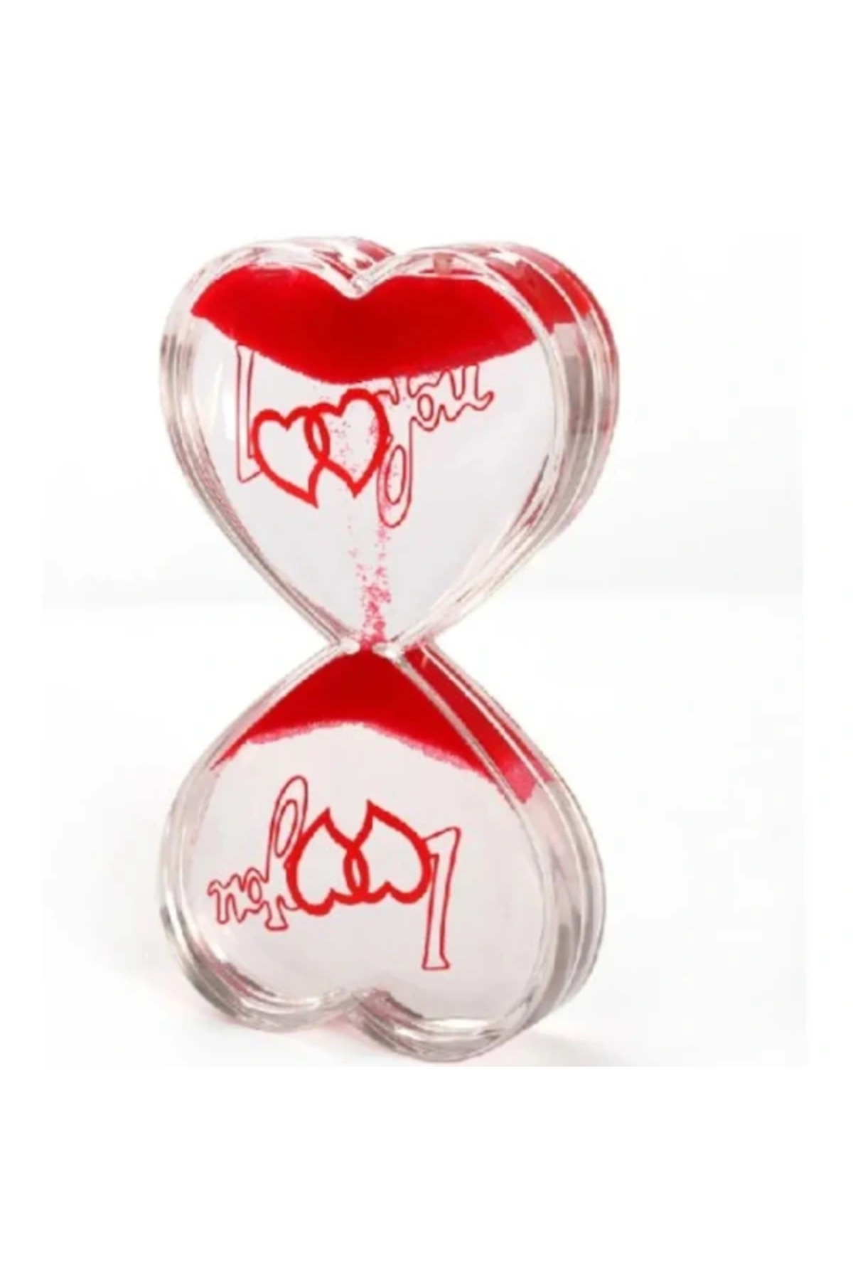 Hatıra Kutusu Kalp Şeklinde Jel Kum Saati ( Lisinya )