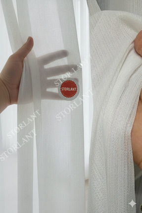 Storlant Premium Simli Bambu Tül l Ütü İstemeyen l Ağır Dökümlü l 1/3 Sık Pil...