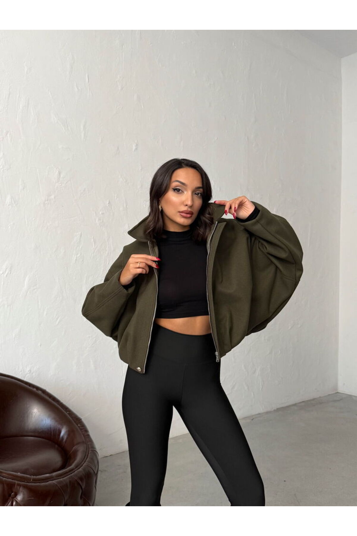 VERYMODA Kaşe Mont - Haki | F2047 görsel 2