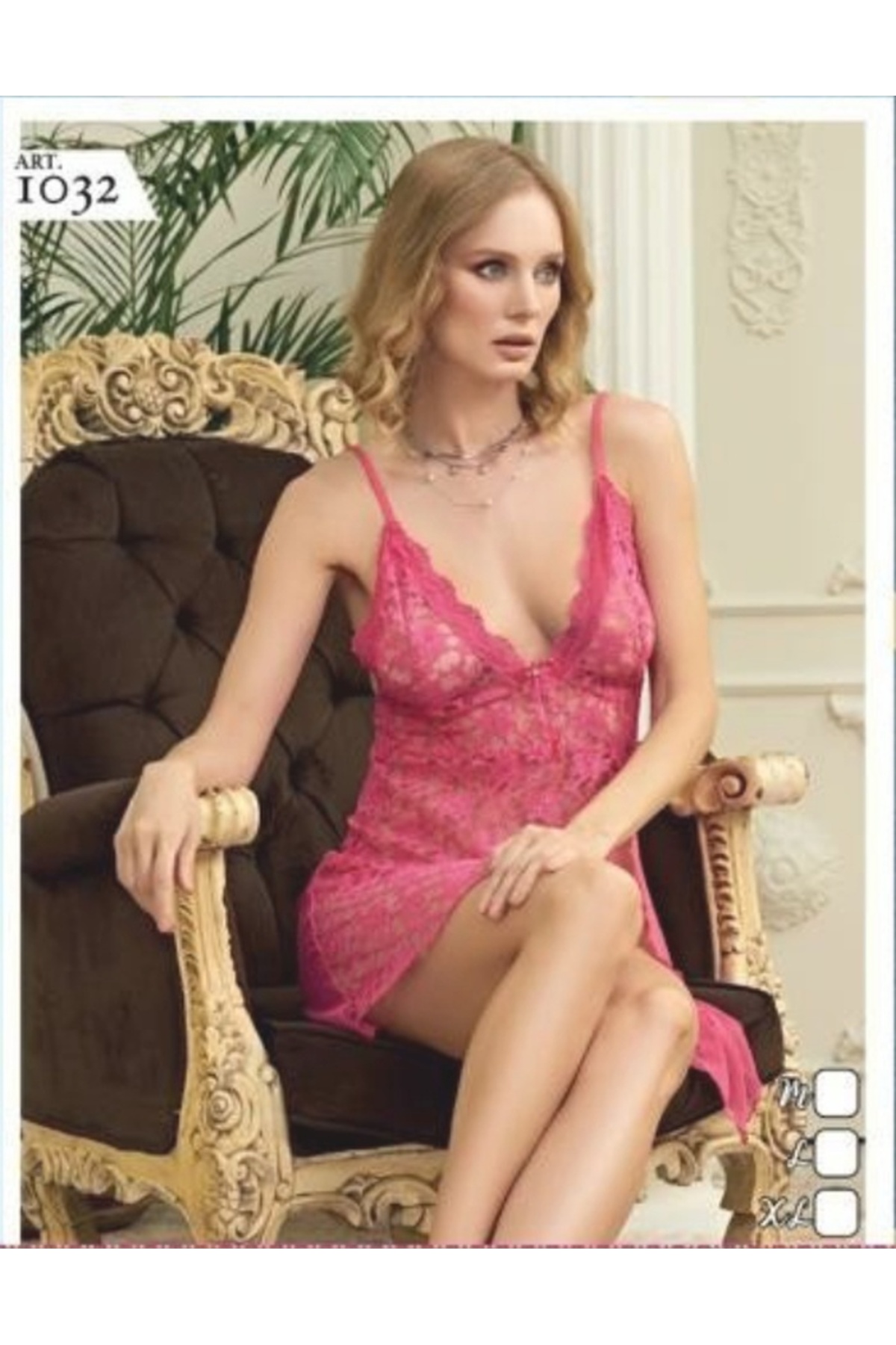 SİERNA Pembe Dantelli Gecelik