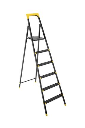 AYYILDIZ Moonstar Ev Tipi Merdiven 5+1 Basamak Katlanır Şık Merdiven Siyah Pr...