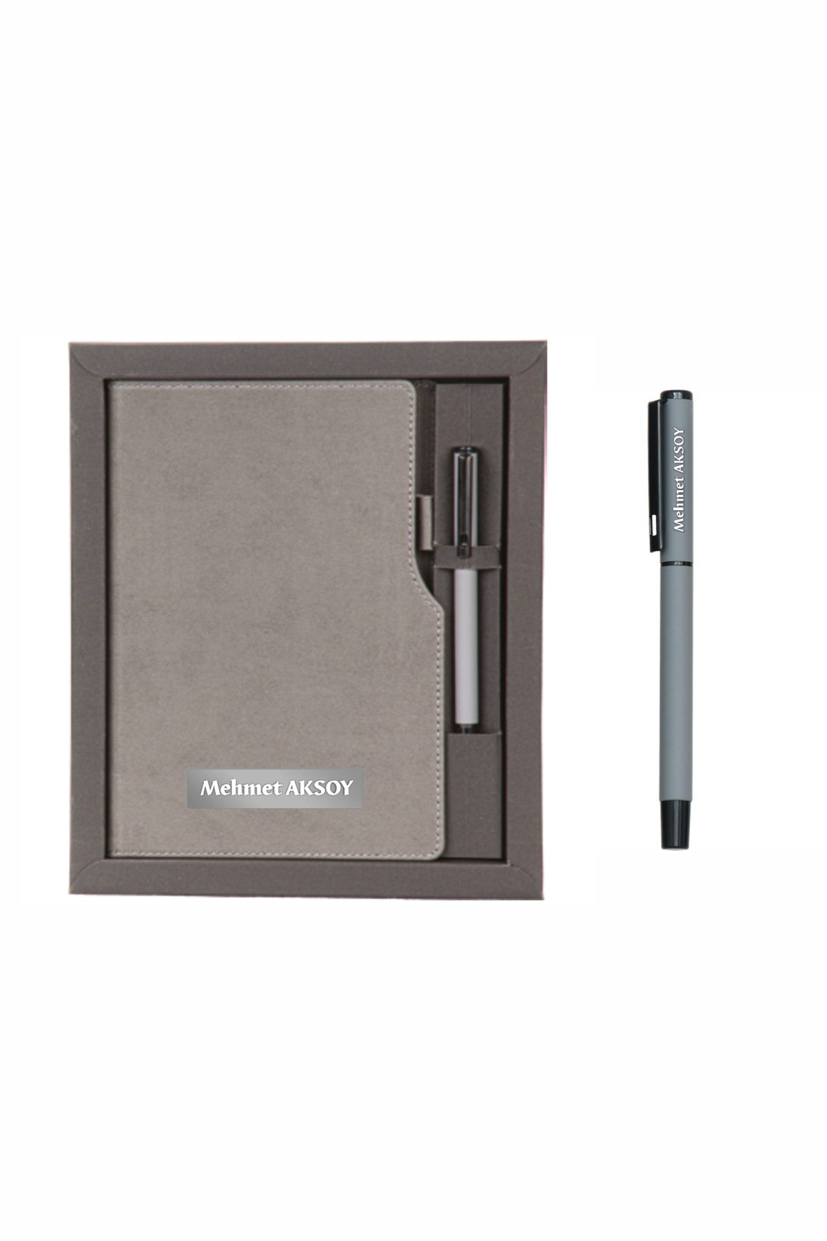 VIP Hediyelik Set - Defter ve Kalem - (2’li Kurumsal Hediye Seti) - 4190 Füme