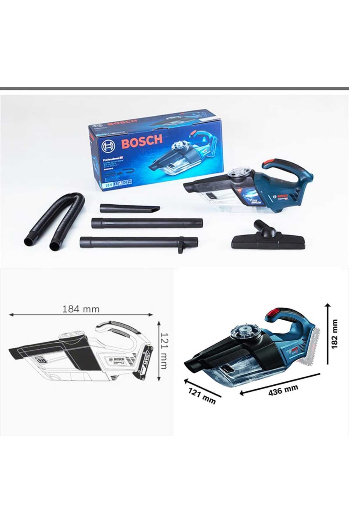 Bosch GAS 18V-1 Akülü El Süpürgesi 2 Ah Tek Batarya 8 Lİ ALLEN