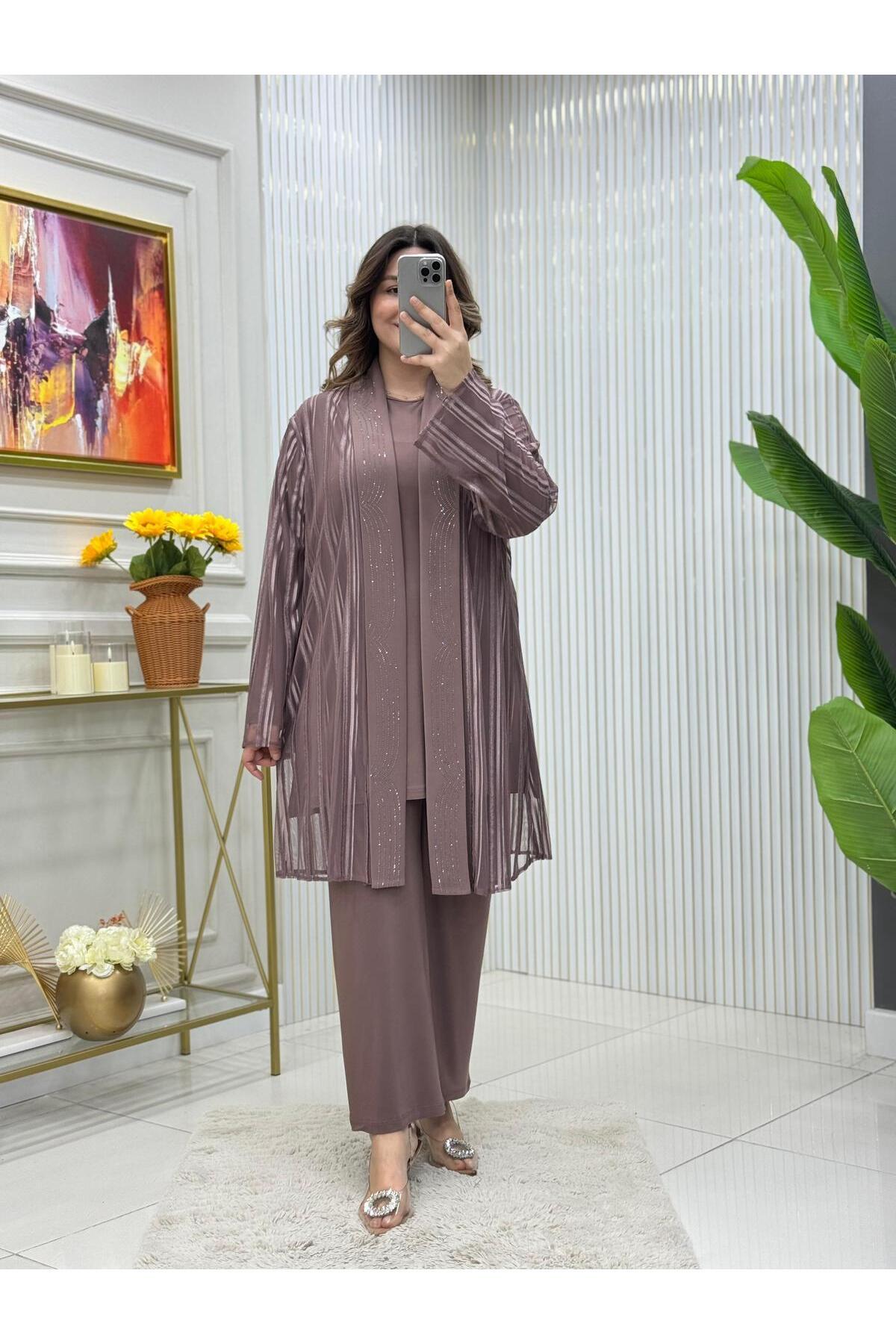 GK Sandy Dantel Büyük Beden Üçlü Takım