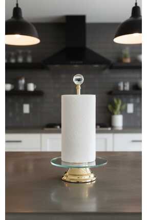 Online Home Market Kristal Taşlı Metal Ayaklı Kağıt Havluluk,Peçete Rulo Kağı...