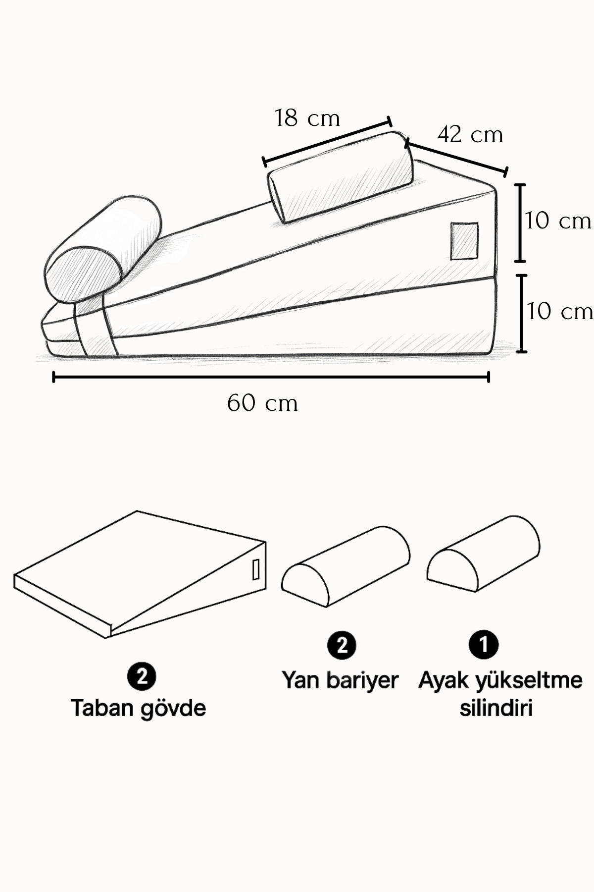 SABY 5 in 1 Modüler Bebek Reflü Yatağı – Antikolik - Düz Yatış - 30° Açılı Reflü Yatağı fotoğrafı 4 (önizleme)