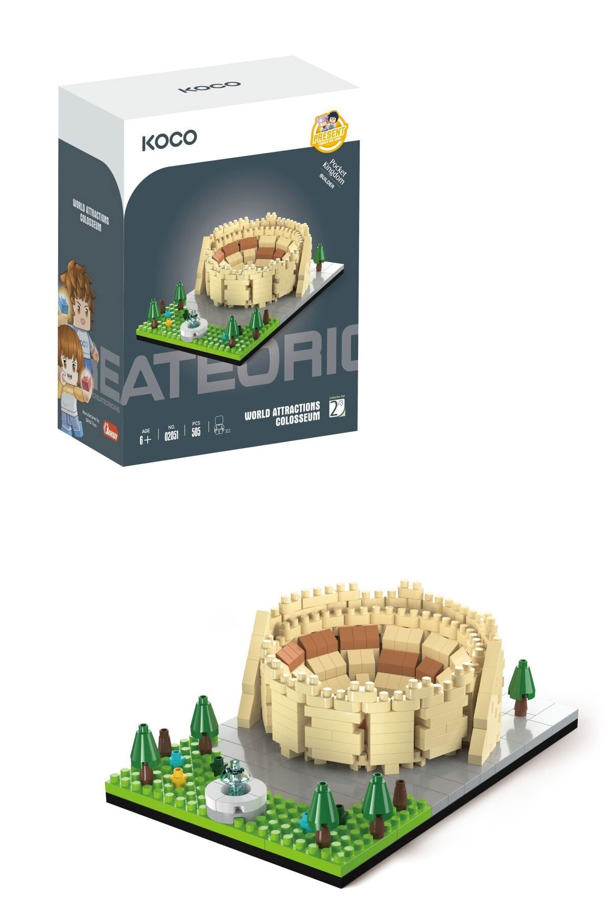 مجموعه ساختوساز مدل مینیاتوری کولوسئوم تاریخی ۵۰۵ تکه – مدل ۱۲ سانتیمتری – اسباببازی ساختوساز برای کودکان و بزرگسالان