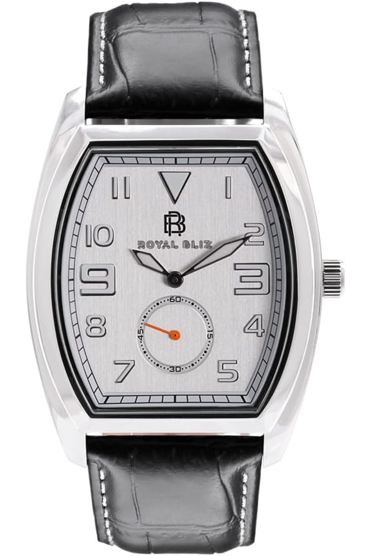 ساعت مردانه مستطیلی RB Royal Edgy | استیل 316L | کریستال یاقوتی | ۱۰۰ متر (نقره)