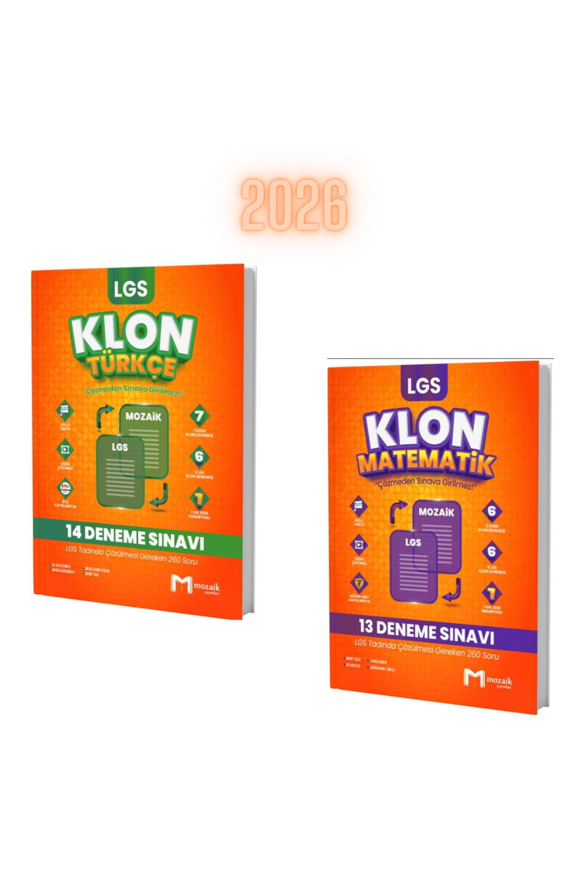 Mozaik Yayınları 2026 8. Sınıf LGS Türkçe ve Matematik Klon