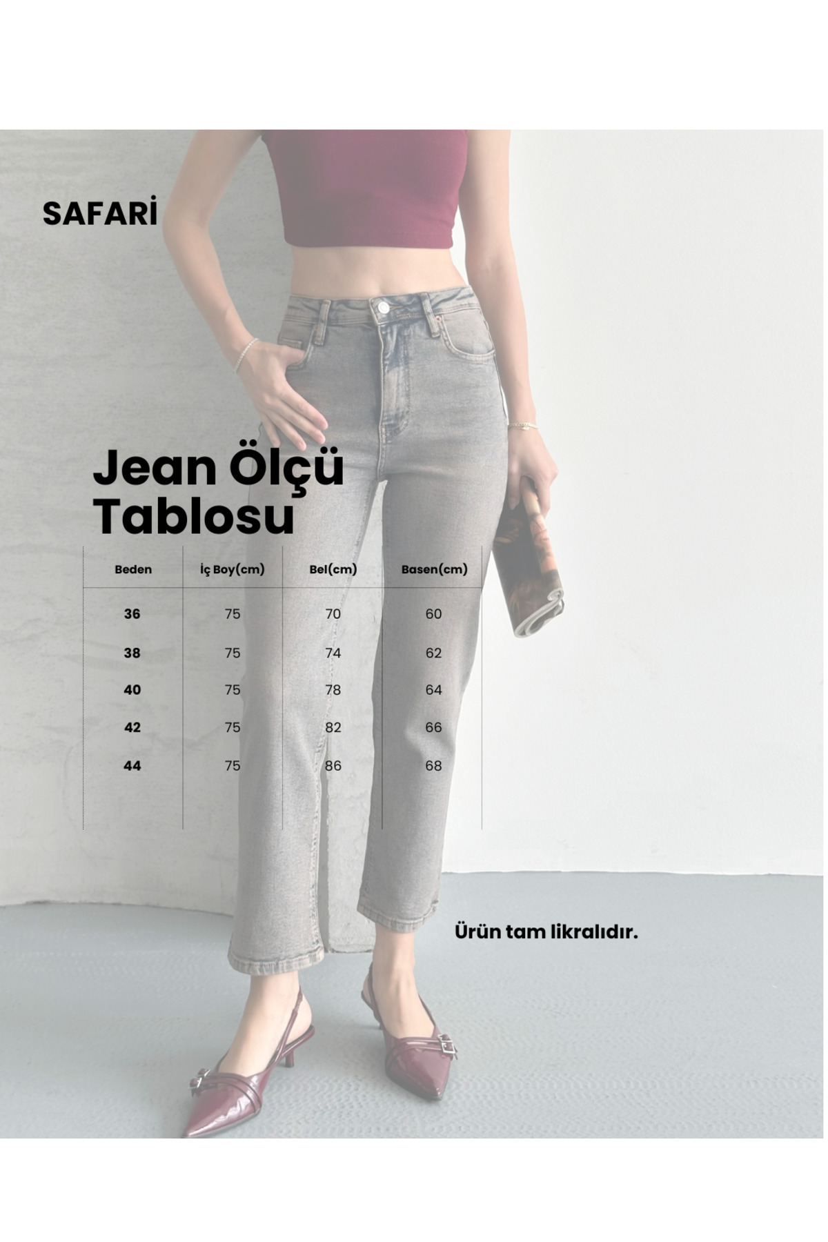 Safari  Original® Kadın Jean Tam Likralı Kot Pantolon - Görsel 7