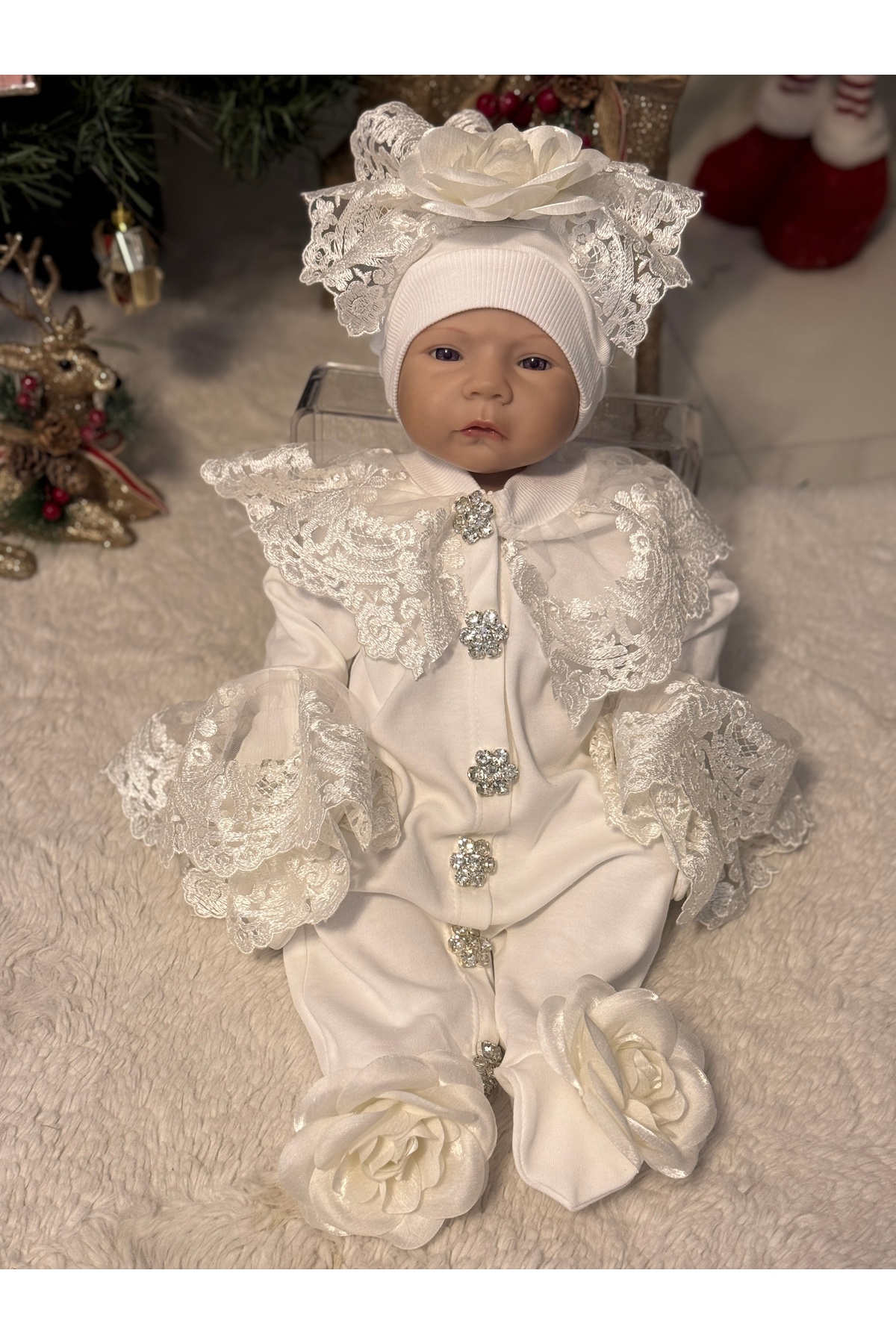 By Serpil Şener Hastane Çıkışı- Mevlüt Takımı- Dantelli Bebek tulumu- Yenidoğan hastane çıkışı fotoğrafı 2 (önizleme)