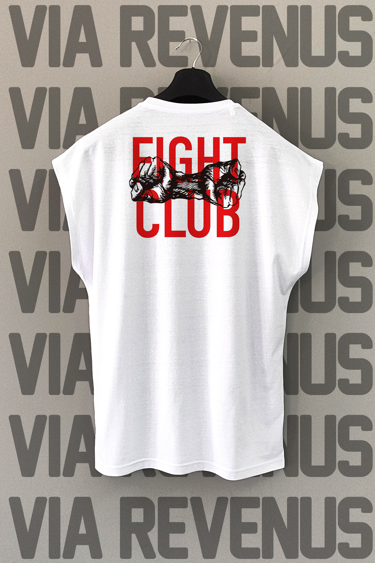 Vordevia تي شيرت رياضي من Fight Club Back مطبوع بدون أكمام مصنوع من ...