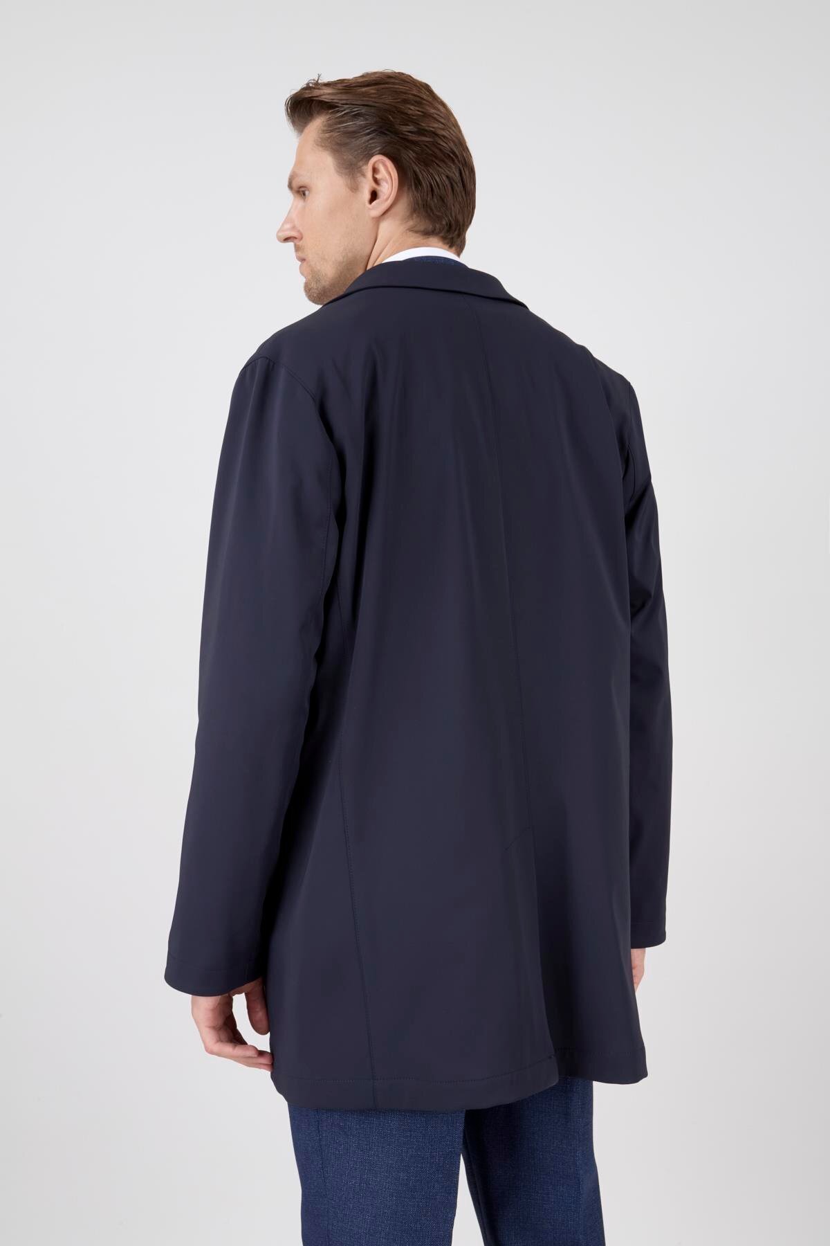PR PACO ROMANO ART OF FASHİON  Erkek Lacivert Uzun Palto - Görsel 4