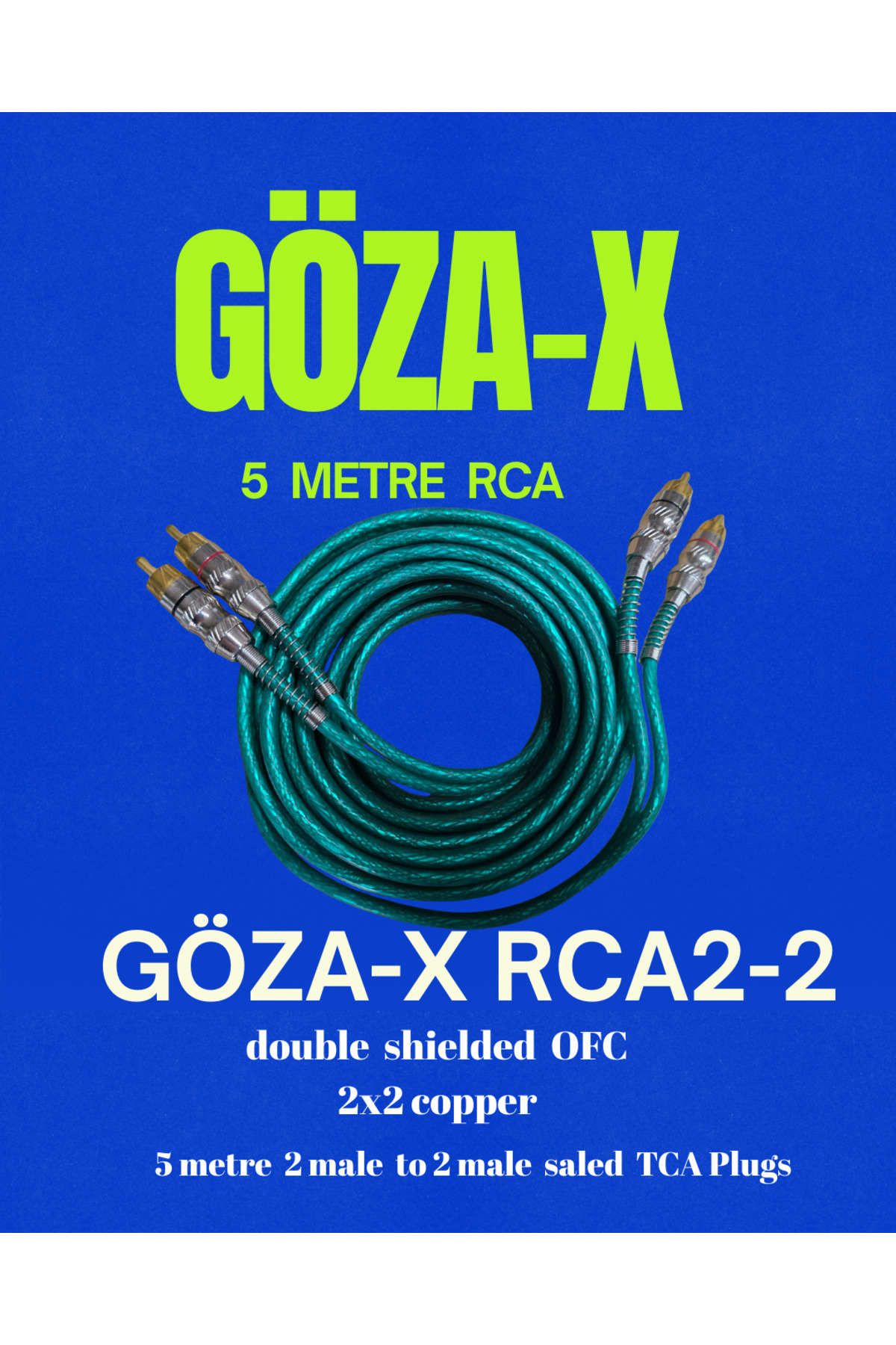 邦楽 RED AND BLUE Chihana GÖZA-X GÖZA-X 5 MT RCA % 100 BAKIR OFC AYARLI BAŞLIKLI - Fiyatı
