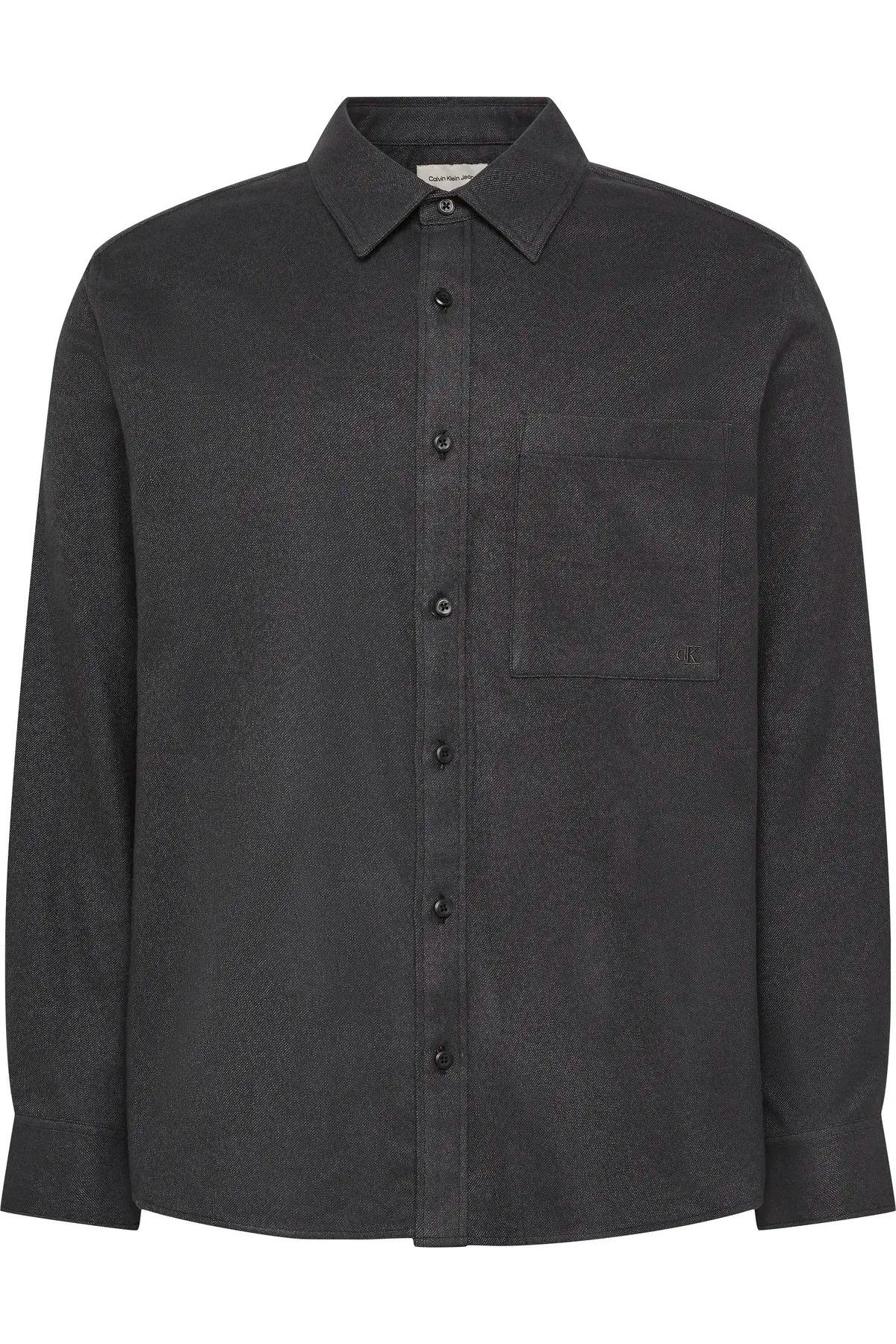 کلوین کلاین پیراهن مردانه مشکی ملانژ فلانل ساده LS