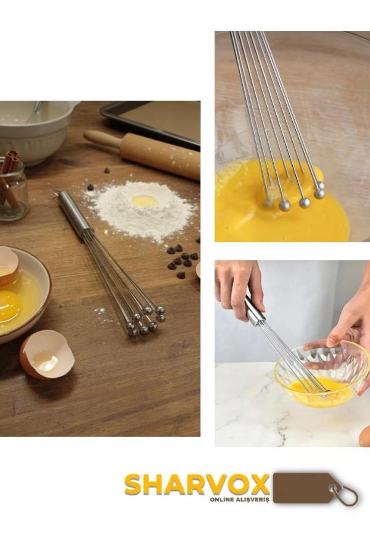 Sharvox Ayarlanabilir Paslanmaz Çelik Boncuk Top Uçlu Çırpıcı – Sos, Yumurta ve Karışım İçin Çırpıcı